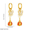 Fashion Oil Dripping Cartoon Insect Pattern Stainless Steel Electroplated Hanging Earrings For Women