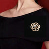 Fashion Ol Camellia Alloy Electroplated Brooch With Crystal Diamond And Highgrade Pearl For Women And Unisex As Clothing Accessories