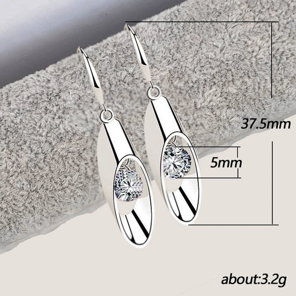 Fashion Ol Cylinder Geometric Copper Women's Long Drop Earrings Allmatching Accessories