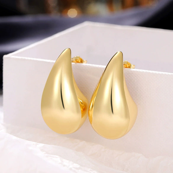 Fashion Ol Ladies Copper Drop Shape Electroplated Earrings