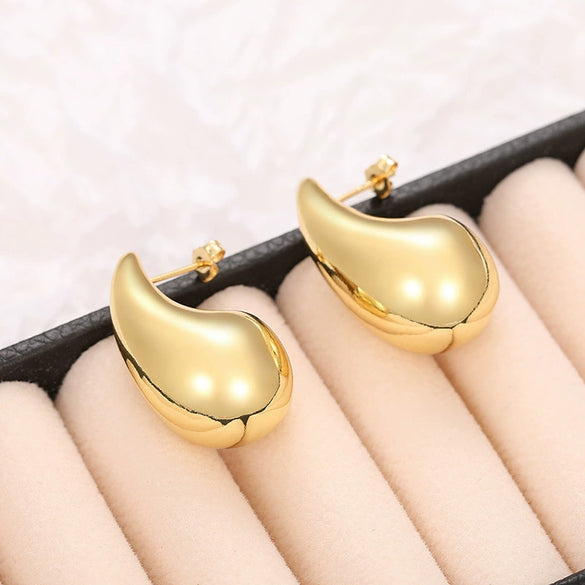Fashion Ol Ladies Copper Drop Shape Electroplated Earrings