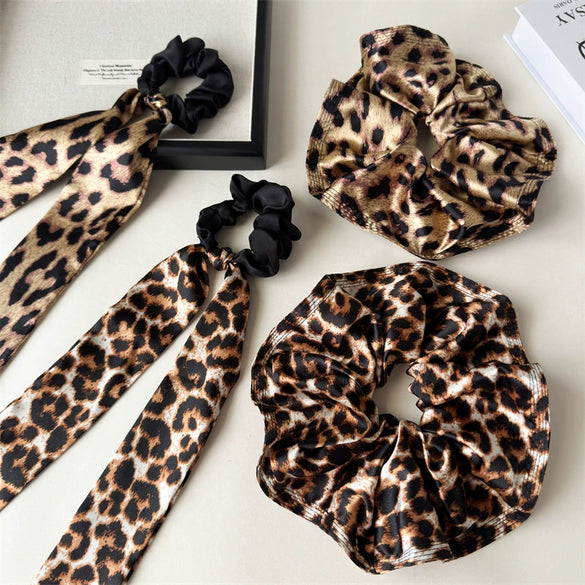 Fashion Ol Leopard Fabric Handmade Hair Ring Hair Accessories