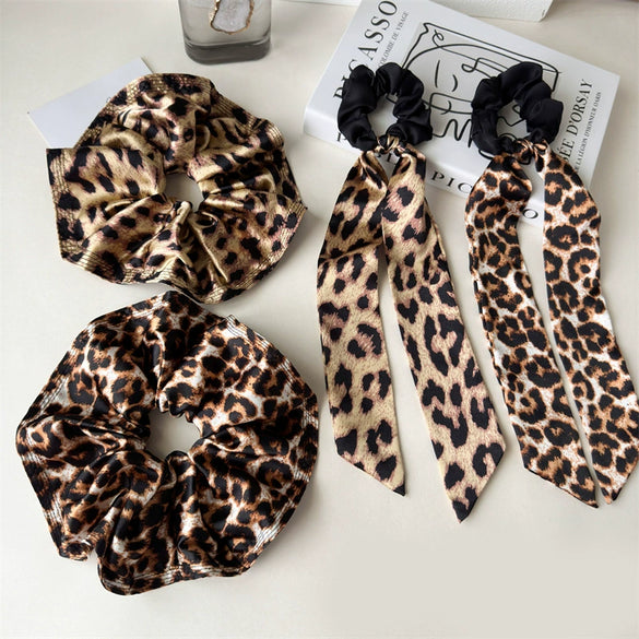 Fashion Ol Leopard Fabric Handmade Hair Ring Hair Accessories