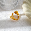 Fashion Ol Simple Stainless Steel Nonfading Real Gold Irregular Geometric Ring With Electroplating