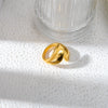 Fashion Ol Simple Stainless Steel Nonfading Real Gold Irregular Geometric Ring With Electroplating