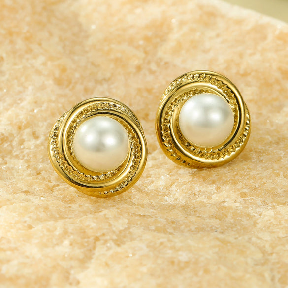 Fashion Ol Stainless Steel Earrings With Electroplating Treatment For Women