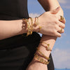 Fashion Ol Style Heart Shape Stainless Steel 18K Gold Plated Spring Buckle Bracelet With 5A Zircon
