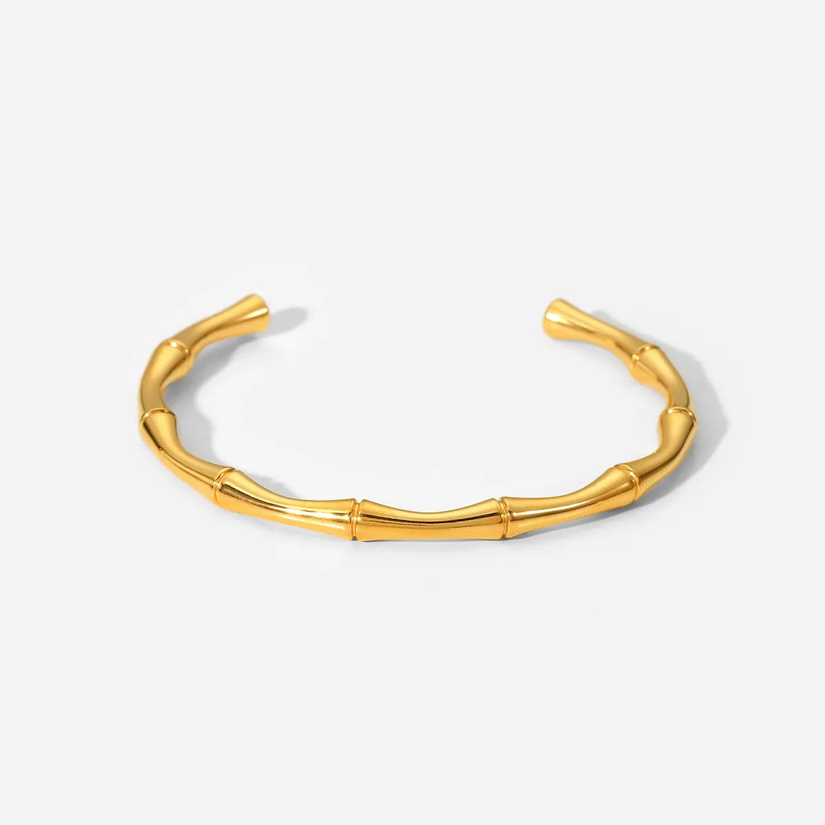 Fashion Open Bamboo Gold Stainless Steel Bracelet Wholesale