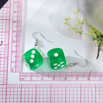 Fashion Ornament New Dice Resin Earrings