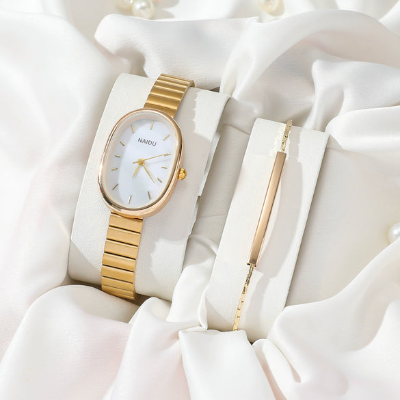Fashion Oval Alloy Band Quartz Watch For Female