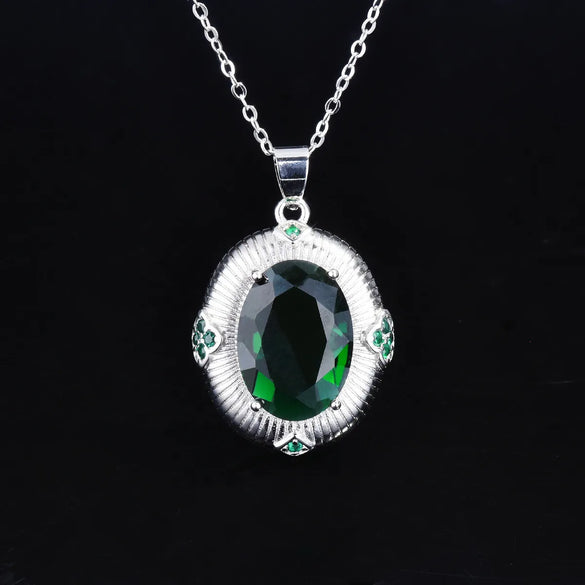 Fashion Oval Copper Artificial Gemstones Rings Earrings Necklace