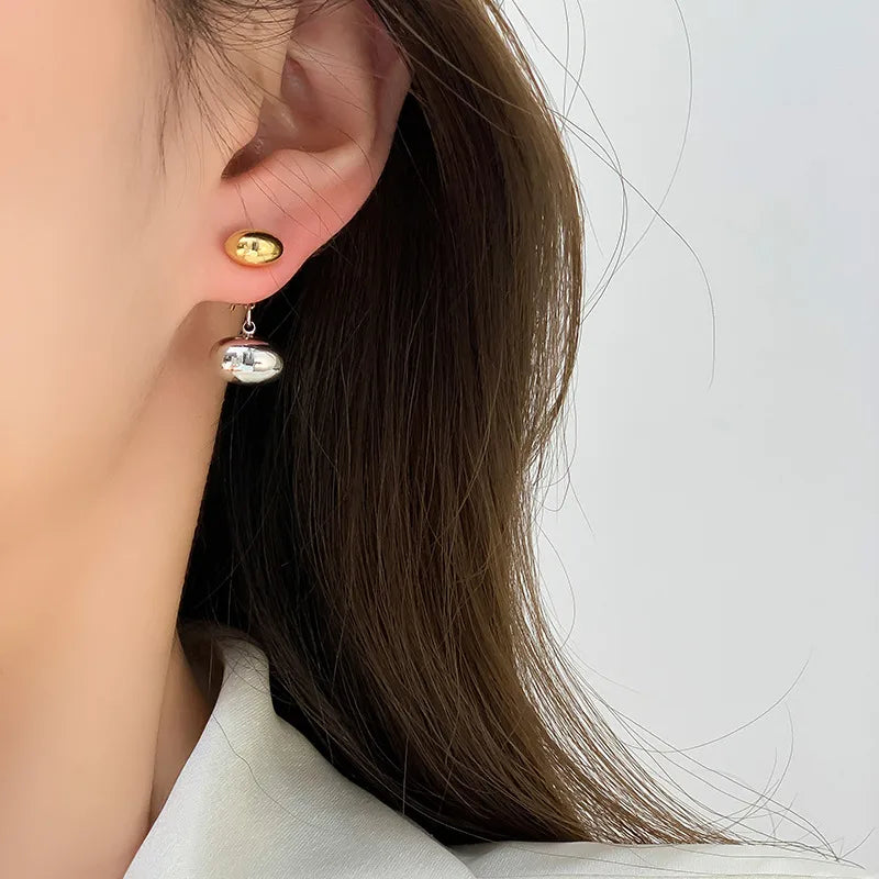 Fashion Oval Copper Ear Studs Plating Copper Earrings