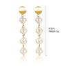 Fashion Oval Heart Shape Pearl Metal Rhinestones Earrings 1 Pair