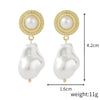 Fashion Oval Heart Shape Pearl Metal Rhinestones Earrings 1 Pair