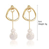 Fashion Oval Heart Shape Pearl Metal Rhinestones Earrings 1 Pair