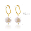 Fashion Oval Heart Shape Pearl Metal Rhinestones Earrings 1 Pair