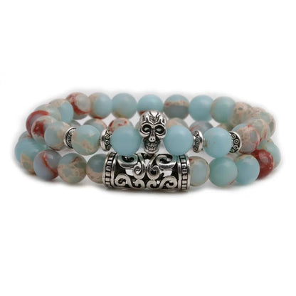 Fashion Owl Buddha Head Elbow Set Bracelet Lion Head Ghost Beaded Bracelet