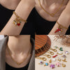 Fashion Owl Red Love Oil Dripping Crown Style Freshwater Pearl 316L Stainless Steel Alloy Marine Life Pattern Electroplated Bracelet For Women