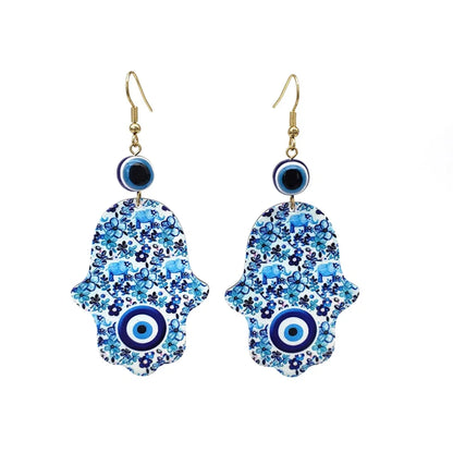 Fashion Palm Eye Arylic Women's Drop Earrings 1 Pair