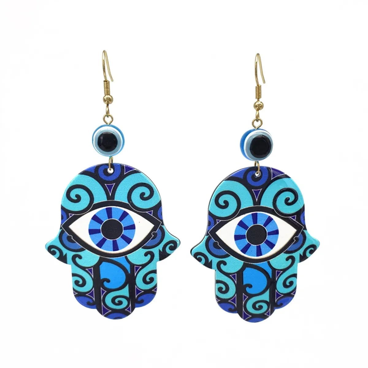 Fashion Palm Eye Arylic Women's Drop Earrings 1 Pair