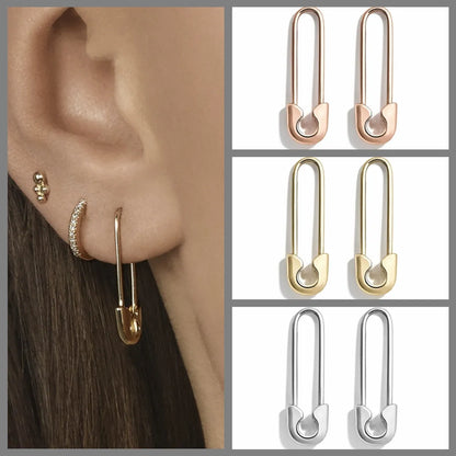 Fashion Paper Clip Alloy Plating Rhinestones Women's Earrings 1 Pair