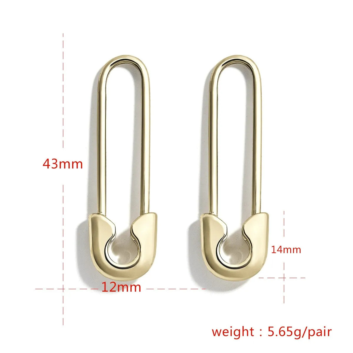 Fashion Paper Clip Alloy Plating Rhinestones Women's Earrings 1 Pair