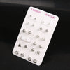 Fashion Pearl Flash Diamond Zircon Earrings Electroplated Geometric Alloy Ear Studs 12 Pairs Combination Suit Wholesale