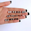 Fashion Pearl Flash Diamond Zircon Earrings Electroplated Geometric Alloy Ear Studs 12 Pairs Combination Suit Wholesale