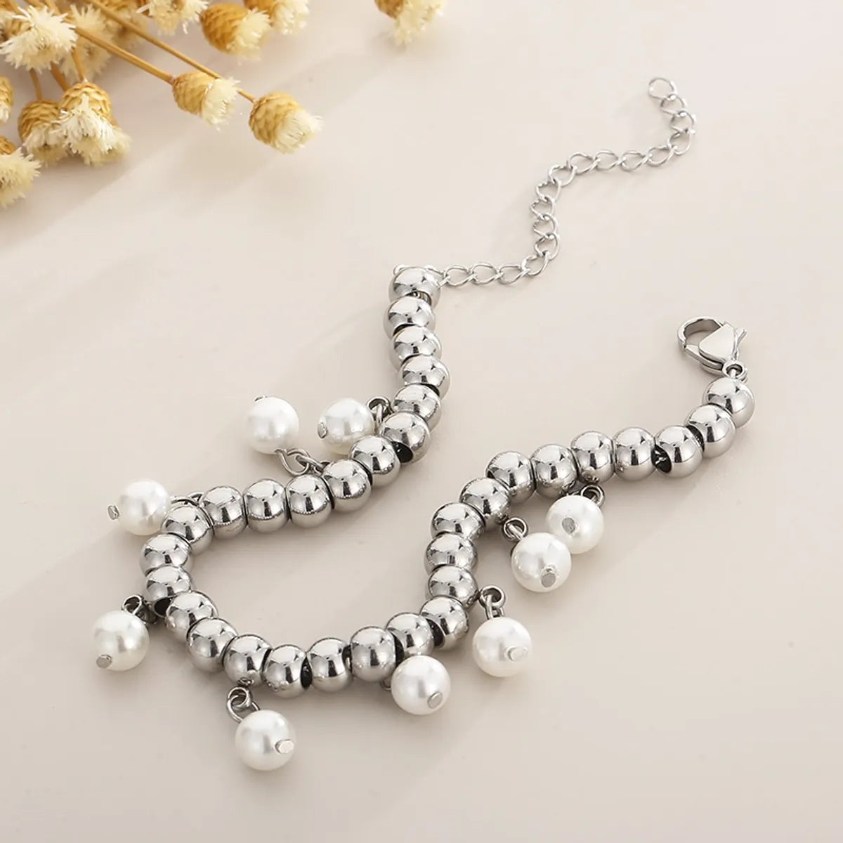 Fashion Pearl Stainless Steel Plating Bracelets 1 Piece