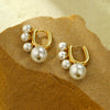 Fashion Pearl Titanium Steel Electroplated Ushaped Women's Earrings