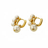 Fashion Pearl Titanium Steel Electroplated Ushaped Women's Earrings