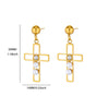 Fashion Pearl Zircon Titanium Steel Geometric Earrings 18K Gold Plated Electroplated For Women