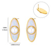 Fashion Pearl Zircon Titanium Steel Geometric Earrings 18K Gold Plated Electroplated For Women