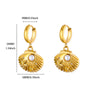 Fashion Pearl Zircon Titanium Steel Geometric Earrings 18K Gold Plated Electroplated For Women