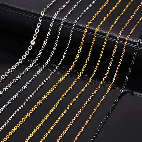 Fashion Pendant Necklace With O Chain Titanium Steel Geometric Pattern Electroplated
