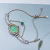 Fashion Pendant Watch Alloy Thin Strap Oval Dial Women's Bracelet Watch With Zircon And Printed Logo