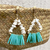 Fashion Personality Bohemian Turquoise Acrylic Geometric Handmade Pendant Earrings For Women