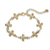 Fashion Personality Cross Stainless Steel Women's Vintage Bracelet 18K Gold Plated