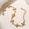 Fashion Personality Cross Stainless Steel Women's Vintage Bracelet 18K Gold Plated