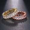Fashion Personality Full Diamond Zircon Ring For Women Made Of Zircon And Environmentally Friendly Copper With Flower Shape All Match Jewelry