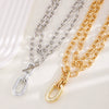 Fashion Personality Geometric Alloy Buckle Collar Necklace For Women With Electroplating Treatment