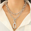 Fashion Personality Geometric Alloy Buckle Collar Necklace For Women With Electroplating Treatment
