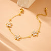 Fashion Personality Joker Color Flower Stainless Steel Necklace And Bracelet With Electroplating