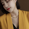Fashion Personality Leaf Titanium Steel 18K Gold Electroplated Jewelry Necklace And Bracelet Set With Plant And Flower Pattern