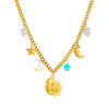 Fashion Personality Minimalist Stainless Steel Goldplated Star Figure Pendant Clavicle Necklace For Women
