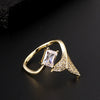 Fashion Personality Ring Copper Electroplated With Colorful Zircon Heart Lock Fishtail And Animal Zodiac Pattern