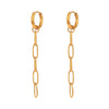 Fashion Personality Simple Popular Stainless Steel Earrings 18K Gold Plated With Geometric Long Pclip Chain And Gold Inlaid Design