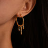 Fashion Personality 316L Stainless Steel 18K Gold Plated Liquid Earrings With Geometric Shape And Electroplating Treatment