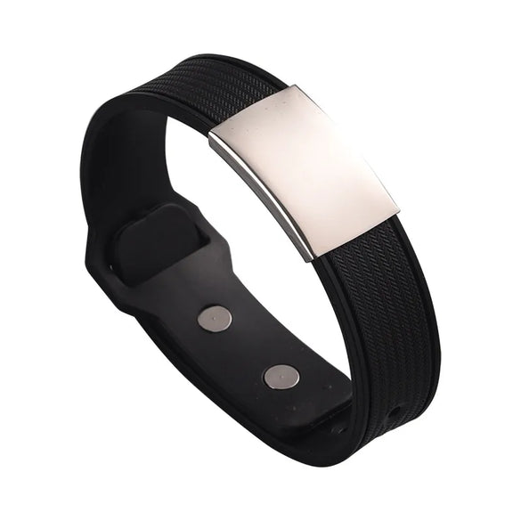 Fashion Personalized Casual Plastic Bracelet Trendy Engraving Adjustable Jewelry Stainless Steel Men'S Bracelet