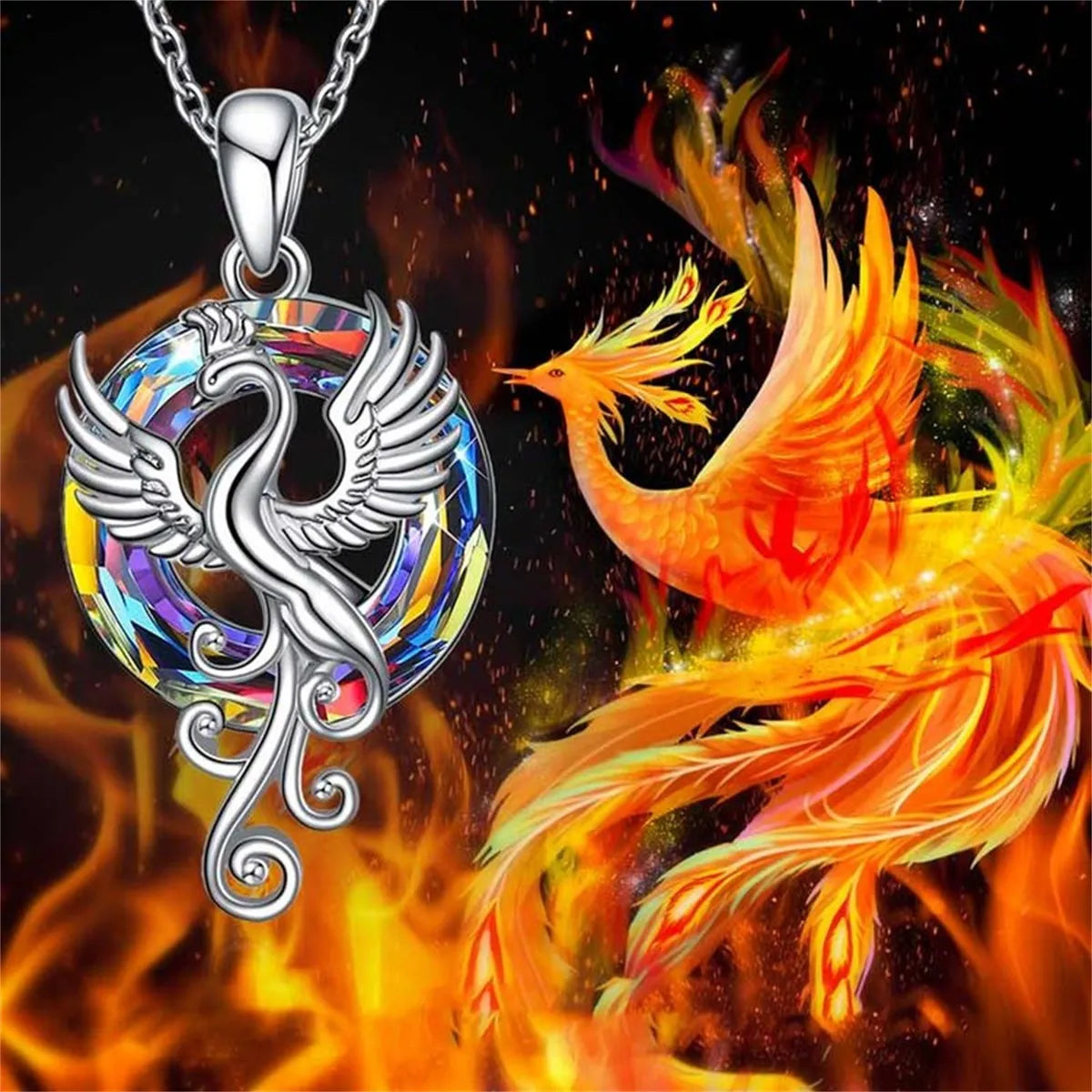 Fashion Phoenix Stainless Steel Plating Pendant Necklace 1 Piece